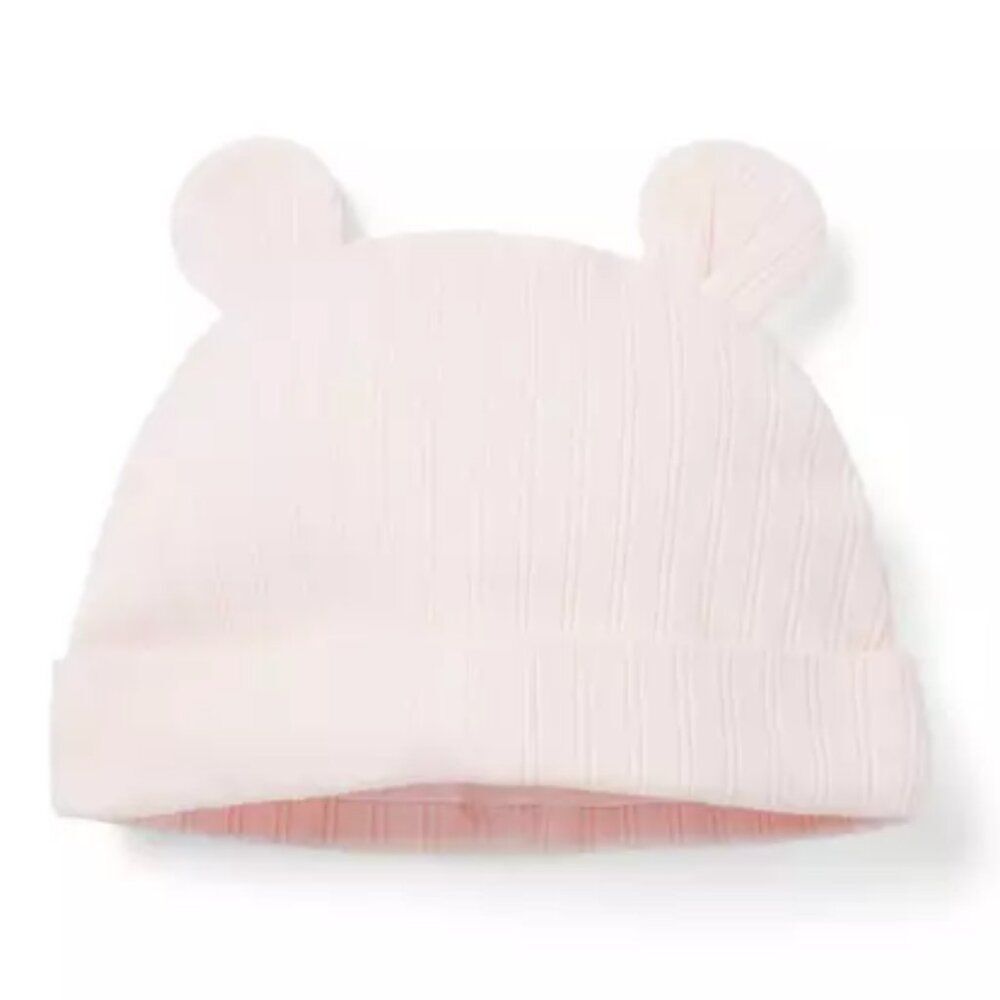 Janie and Jack 100047852 Pearl Baby Ribbed Bear Ear Beanie size 18-24 months NWT